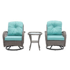 3-Piece Wicker Furniture Set 2 Chairs 1 Table with Cushions Modern Design