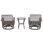 3-Piece Wicker Furniture Set 2 Chairs 1 Table with Cushions Modern Design