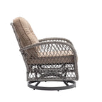 3-Piece Wicker Furniture Set 2 Chairs 1 Table with Cushions Modern Design