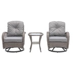 3-Piece Wicker Furniture Set 2 Chairs 1 Table with Cushions Modern Design