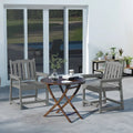 2-Piece HDPE Patio Chairs with Armrests Slatted Design Wood-Like