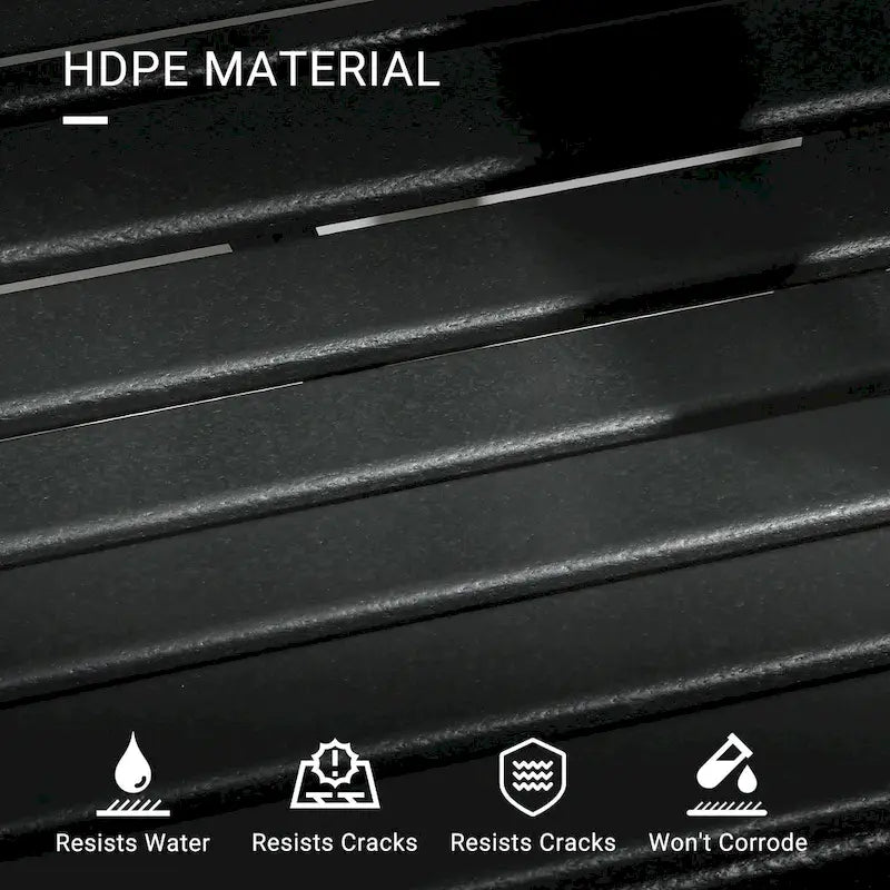 2-Piece HDPE Patio Chairs with Armrests Slatted Design Wood-Like