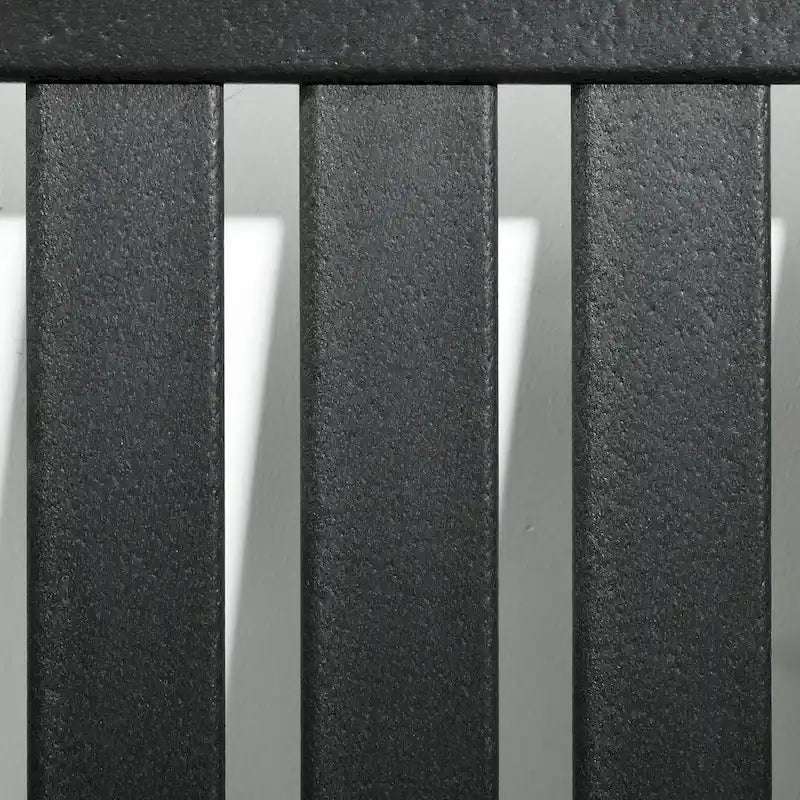 2-Piece HDPE Patio Chairs with Armrests Slatted Design Wood-Like