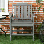 2-Piece HDPE Patio Chairs with Armrests Slatted Design Wood-Like