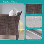 2-Piece PE Rattan Single Sofa Set Gray with Cushions for 2 People