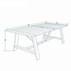 7-Piece Teak Wood Dining Set Natural for 6 People 6 Chairs 1 Table