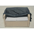 Black Waterproof Loveseat Cover 2-Seat 79x32.7x33.1in Polyester UV-Resistant