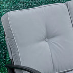 Outsunny Outdoor 2-Person Glider Rocking Chair with Cushions and Armrest for Backyard Garden