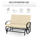 Outsunny Outdoor 2-Person Glider Rocking Chair with Cushions and Armrest for Backyard Garden