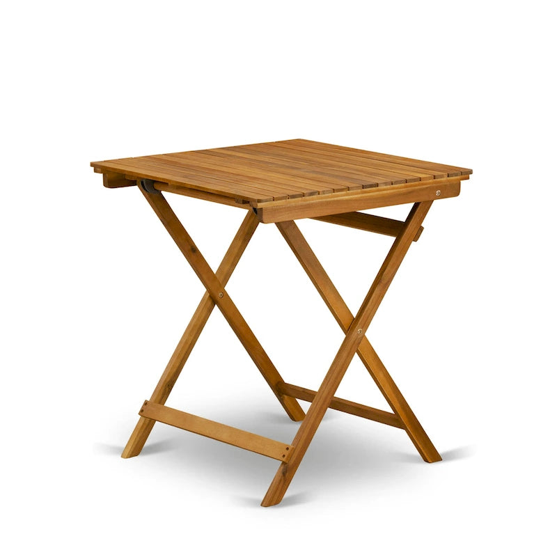 3-Piece Foldable Acacia Wood Bistro Set Natural Oil 2 Armchairs 1 Table