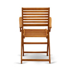 3-Piece Foldable Acacia Wood Bistro Set Natural Oil 2 Armchairs 1 Table