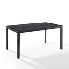 Rectangular Steel Outdoor Dining Table Oil-Rubbed Bronze with Umbrella Hole