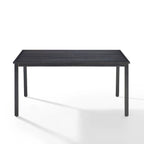 Rectangular Steel Outdoor Dining Table Oil-Rubbed Bronze with Umbrella Hole