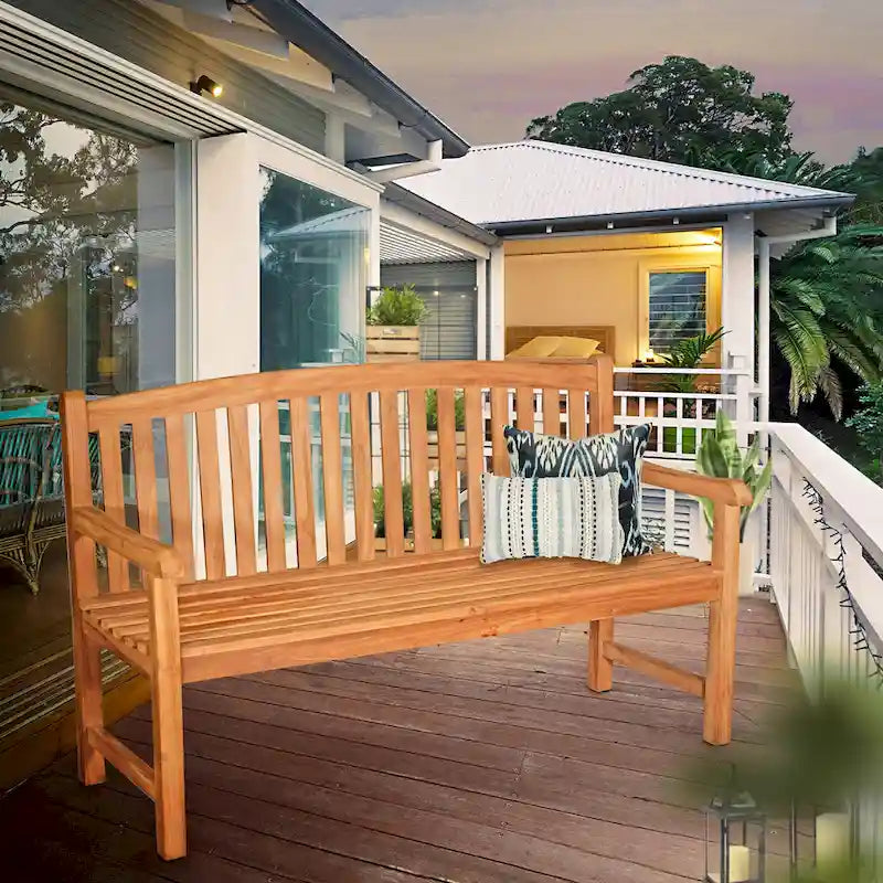 Seven Seas Teak Acapulco Teak Wood Outdoor Patio Bench, 5 Foot