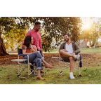 Folding Sports Chair Navy Blue with Side Table Aluminum Frame Padded Armrests