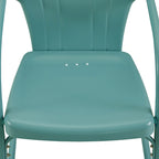 2-Piece Metal Armchair Set Scalloped Design Retro Style UV and Rust Resistant