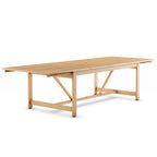 11-Piece Extendable Eucalyptus Wood Dining Set for 10 People 10 Chairs 1 Table