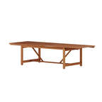 11-Piece Extendable Eucalyptus Wood Dining Set for 10 People 10 Chairs 1 Table