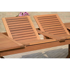 11-Piece Extendable Eucalyptus Wood Dining Set for 10 People 10 Chairs 1 Table