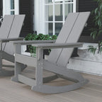 Modern 2-Slat Adirondack Poly Resin Rocking Chair for Indoor/Outdoor Use