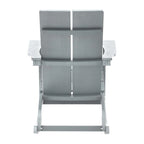 Modern 2-Slat Adirondack Poly Resin Rocking Chair for Indoor/Outdoor Use