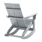 Modern 2-Slat Adirondack Poly Resin Rocking Chair for Indoor/Outdoor Use