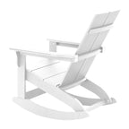 Modern 2-Slat Adirondack Poly Resin Rocking Chair for Indoor/Outdoor Use