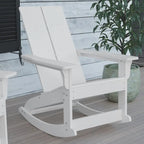Modern 2-Slat Adirondack Poly Resin Rocking Chair for Indoor/Outdoor Use