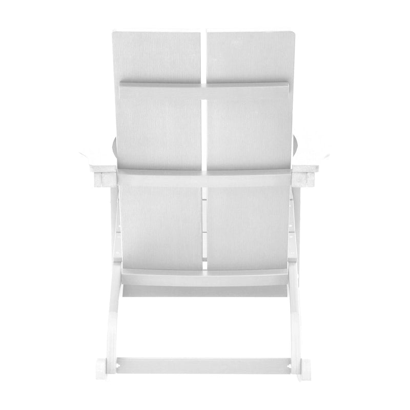 Modern 2-Slat Adirondack Poly Resin Rocking Chair for Indoor/Outdoor Use