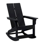 Modern 2-Slat Adirondack Poly Resin Rocking Chair for Indoor/Outdoor Use