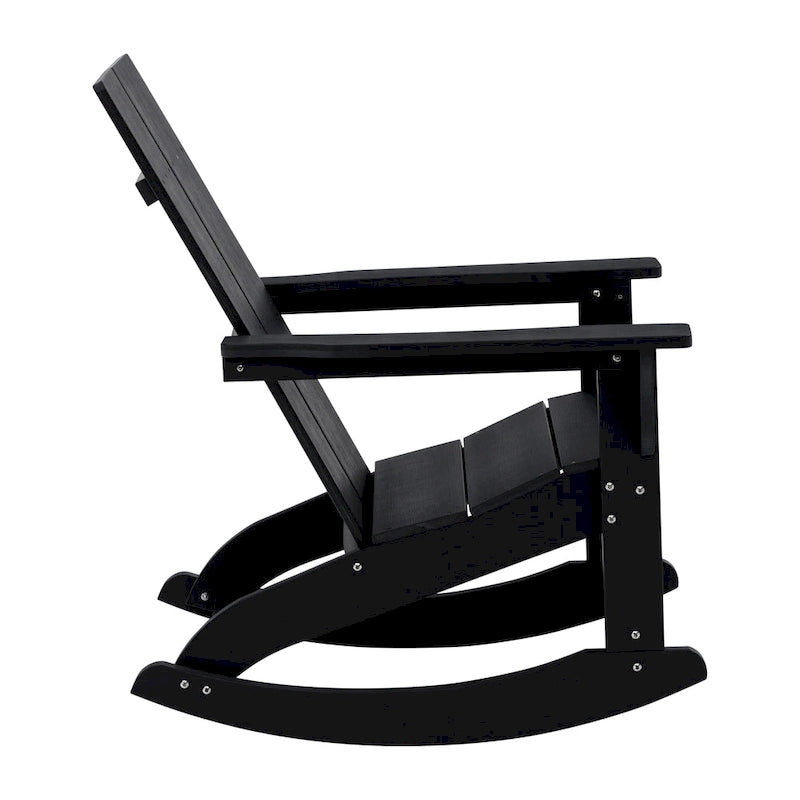 Modern 2-Slat Adirondack Poly Resin Rocking Chair for Indoor/Outdoor Use