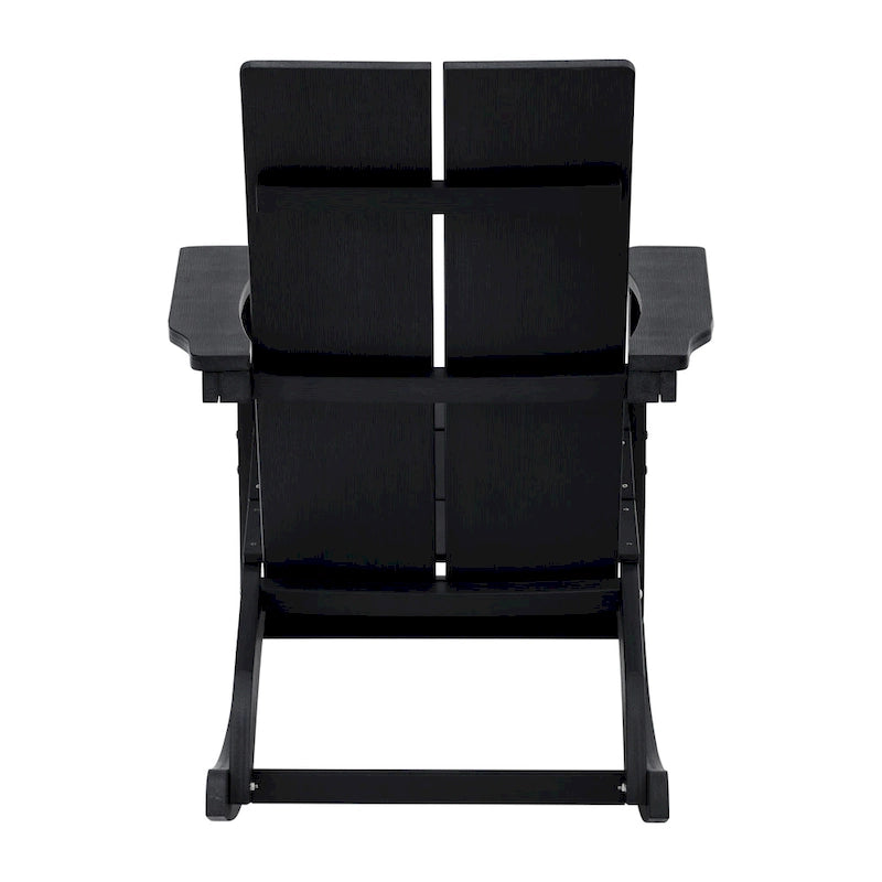 Modern 2-Slat Adirondack Poly Resin Rocking Chair for Indoor/Outdoor Use