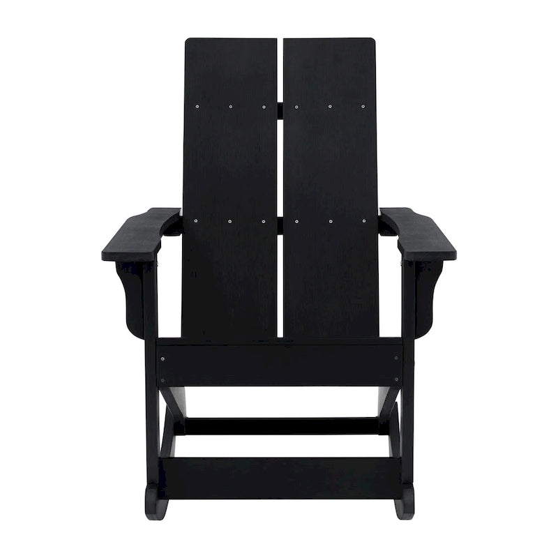 Modern 2-Slat Adirondack Poly Resin Rocking Chair for Indoor/Outdoor Use