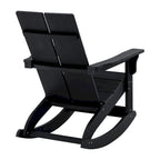 Modern 2-Slat Adirondack Poly Resin Rocking Chair for Indoor/Outdoor Use