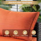 8-Piece PE Wicker Sectional Set for 5 People with Fire Pit Table and Swivel Rocker