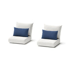 3-Piece Wicker Club Chair Set Espresso with Sunbrella Cushions 2 Chairs 1 Table
