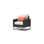 3-Piece Wicker Club Chair Set Espresso with Sunbrella Cushions 2 Chairs 1 Table