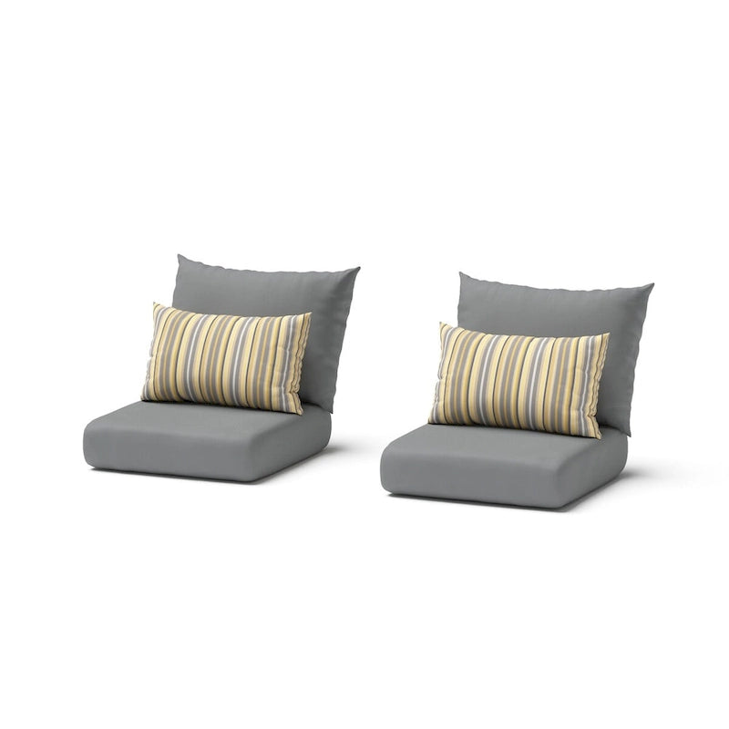 3-Piece Wicker Club Chair Set Espresso with Sunbrella Cushions 2 Chairs 1 Table