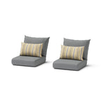3-Piece Wicker Club Chair Set Espresso with Sunbrella Cushions 2 Chairs 1 Table