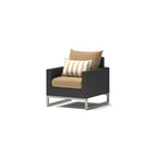 3-Piece Wicker Club Chair Set Espresso with Sunbrella Cushions 2 Chairs 1 Table