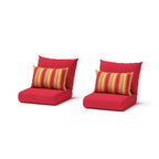 3-Piece Wicker Club Chair Set Espresso with Sunbrella Cushions 2 Chairs 1 Table