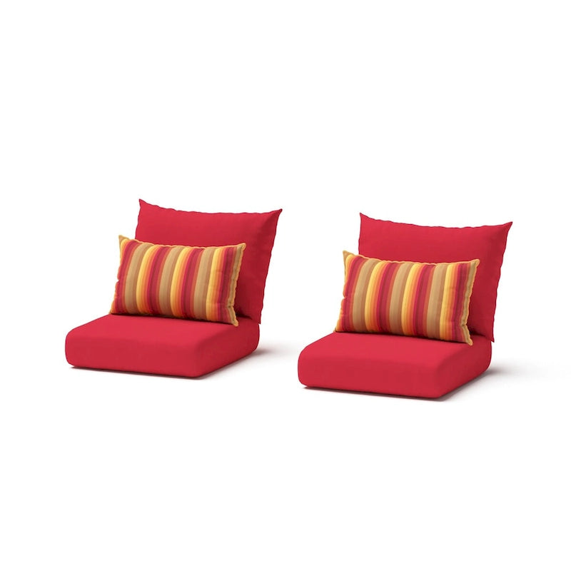 3-Piece Wicker Club Chair Set Espresso with Sunbrella Cushions 2 Chairs 1 Table