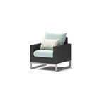 3-Piece Wicker Club Chair Set Espresso with Sunbrella Cushions 2 Chairs 1 Table