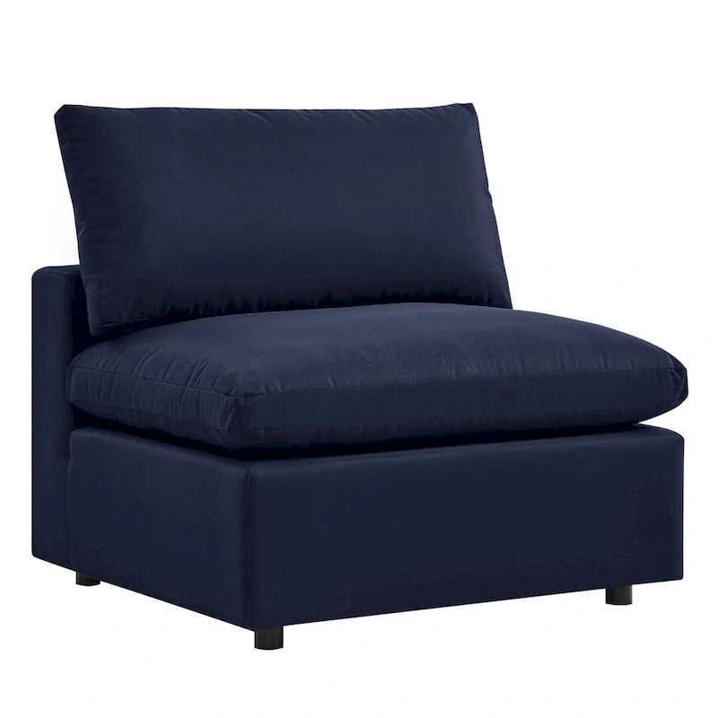 5-Piece Aluminum Sectional Sofa Set with Cushions 2 Armless 3 Corner Chairs