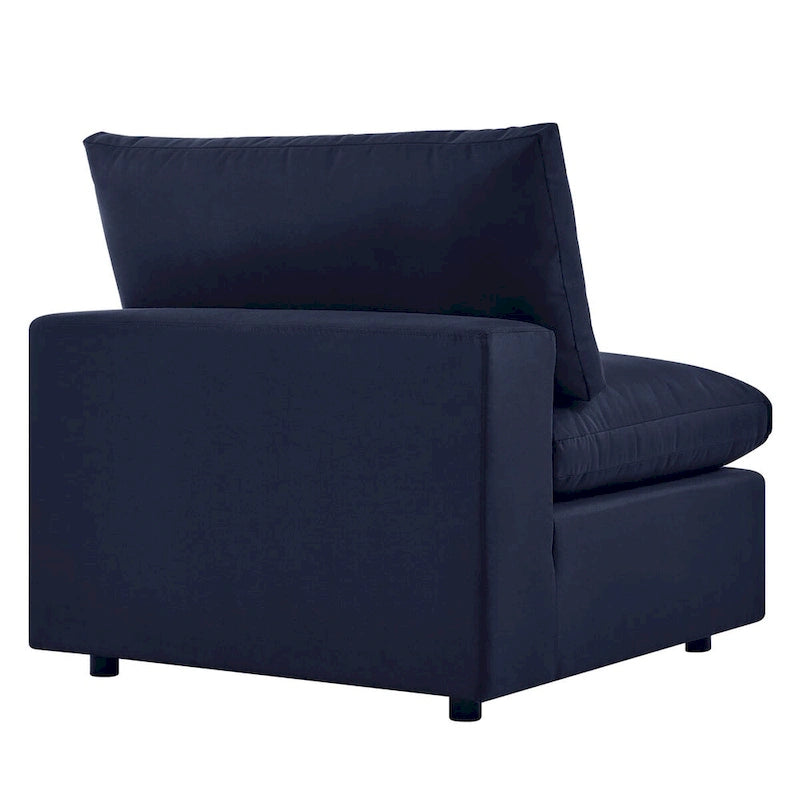 5-Piece Aluminum Sectional Sofa Set with Cushions 2 Armless 3 Corner Chairs