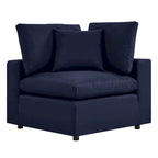 5-Piece Aluminum Sectional Sofa Set with Cushions 2 Armless 3 Corner Chairs
