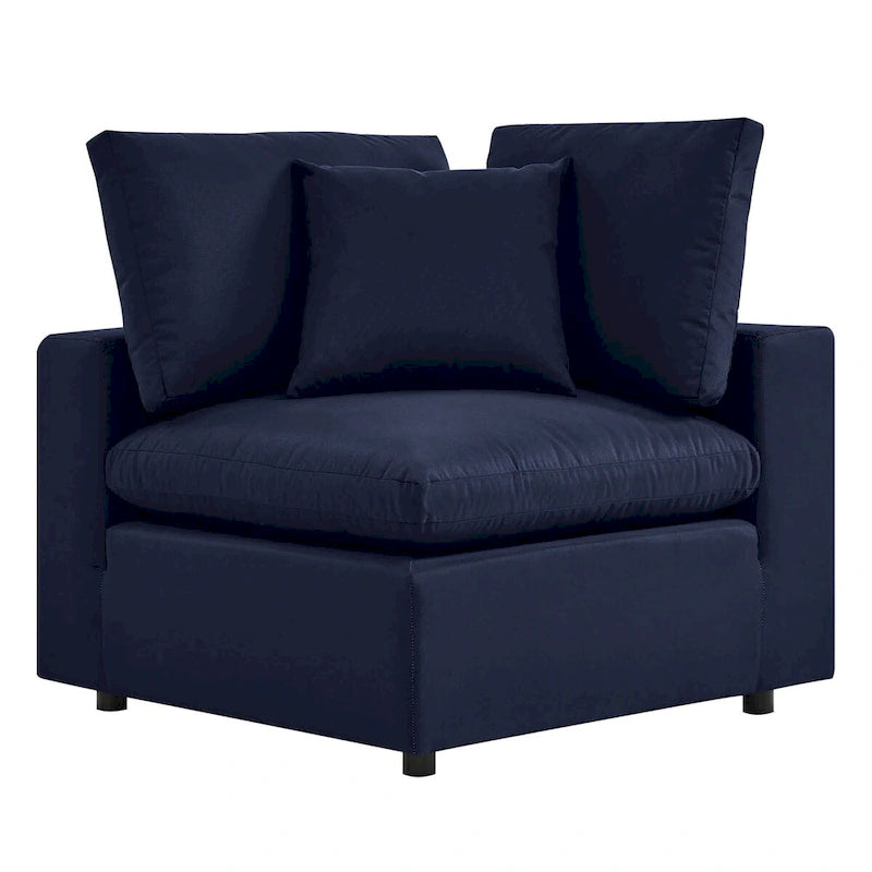 5-Piece Aluminum Sectional Sofa Set with Cushions 2 Armless 3 Corner Chairs