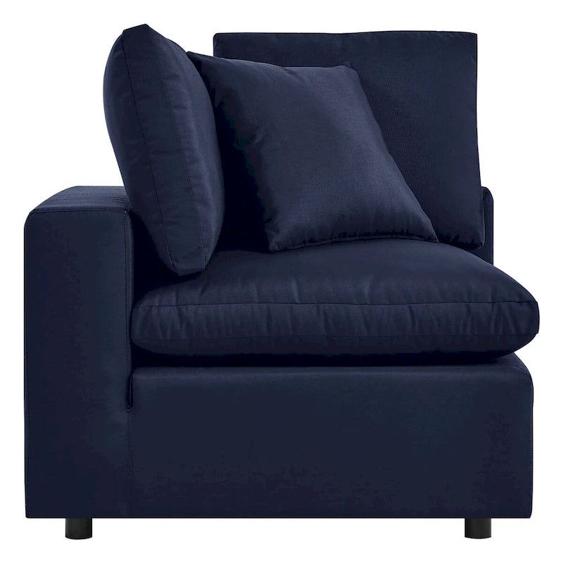 5-Piece Aluminum Sectional Sofa Set with Cushions 2 Armless 3 Corner Chairs