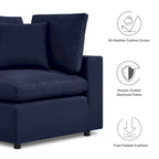 5-Piece Aluminum Sectional Sofa Set with Cushions 2 Armless 3 Corner Chairs
