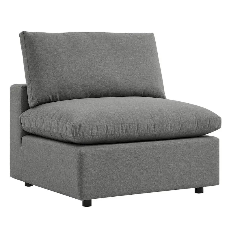 5-Piece Aluminum Sectional Sofa Set with Cushions 2 Armless 3 Corner Chairs
